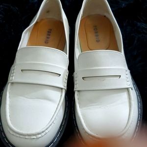 Women's white loafers